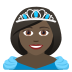 👸🏿 princess: dark skin tone display on JoyPixels